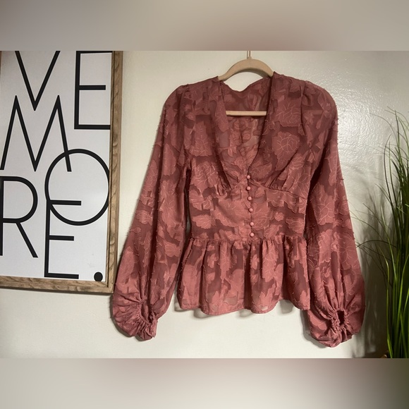 HP✨Pink Flowy Blouse - (Medium) - Picture 1 of 8